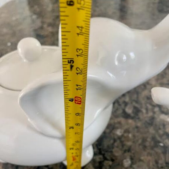 Set of Tea ware  White Elephant Porcelain Teapot, Sugar Bowl and Creamer Jug - Picture 9 of 12